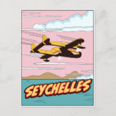 Seychelles Cartoon Reiseplakat. Postkarte (Vorderseite)