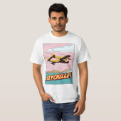 Seychelles Cartoon Reiseplakat. T-Shirt (Vorne ganz)