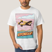 Seychelles Cartoon Reiseplakat. T-Shirt (Vorderseite)
