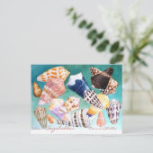 Seychelles Conus Muscheln Postkarte (Stehend Vorderseite)