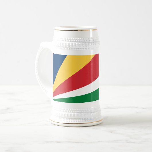 Seychelles Flag Bierglas (Vorderseite Links)