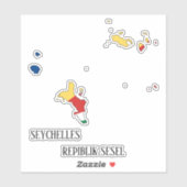 Seychelles Flag Charming Patriotic Map Aufkleber (Blatt)