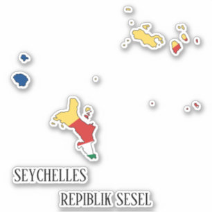 Seychelles Flag Charming Patriotic Map Aufkleber