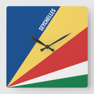 Seychelles Flag Dazzling Patriotic Quadratische Wanduhr