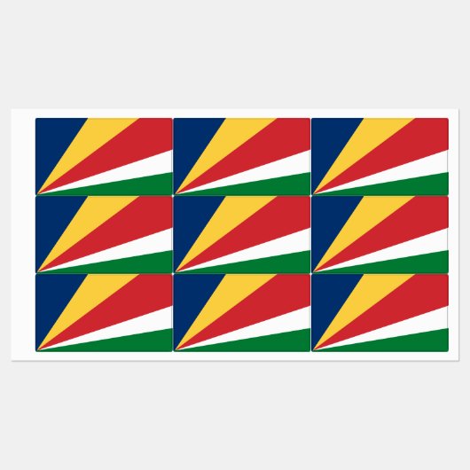 Seychelles Flag Etiketten (Blatt)
