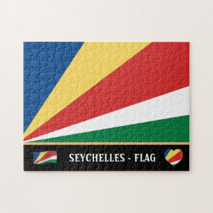 Seychelles Flag & Seychelles country / Seychellen Puzzle
