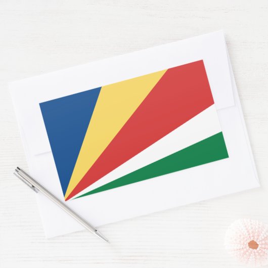 Seychelles* Flaggenaufkleber Rechteckiger Aufkleber (Umschlag)