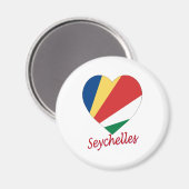Seychelles Flaggenherz Magnet (Vorderseite/Rückseite)
