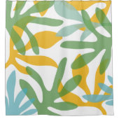 Seychelles Garden Leafe Abstraktes Muster Duschvorhang (Vorderseite)