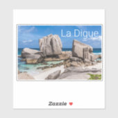 Seychelles La Digue Anse Marron Beach Vintag Aufkleber (Blatt)