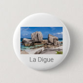 Seychelles La Digue Anse Marron Beach Vintag Button (Vorderseite)