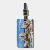 Seychelles La Digue Anse Marron Beach Vintag Gepäckanhänger (Vorderseite vertikal)