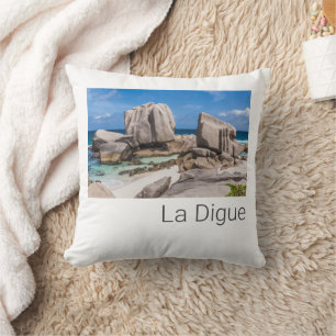 Seychelles La Digue Anse Marron Beach Vintag Kissen