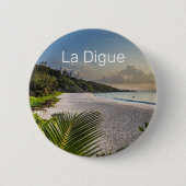 Seychelles La Digue Sunset Beach Holiday Souvenir Button (Vorderseite)