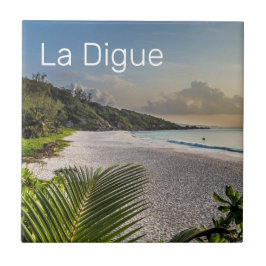 Seychelles La Digue Sunset Beach Holiday Souvenir Fliese