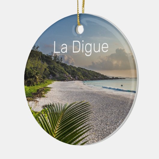 Seychelles La Digue Sunset Beach Holiday Souvenir Keramik Ornament (Links)