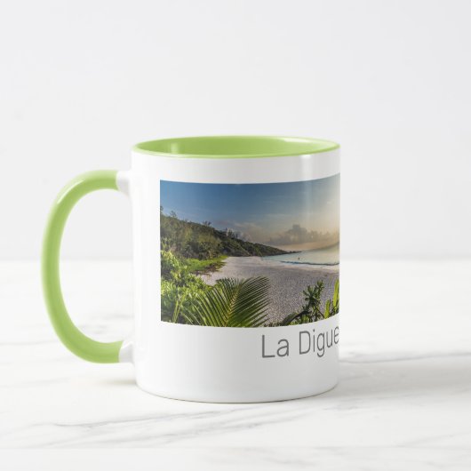 Seychelles La Digue Sunset Beach Holiday Souvenir Tasse (Links)