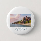 Seychelles La Digue Vintag Sunset Holiday Geschenk Button (Vorderseite)