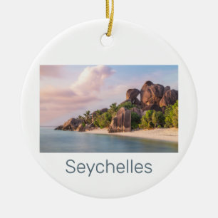 Seychelles La Digue Vintag Sunset Holiday Geschenk Keramik Ornament