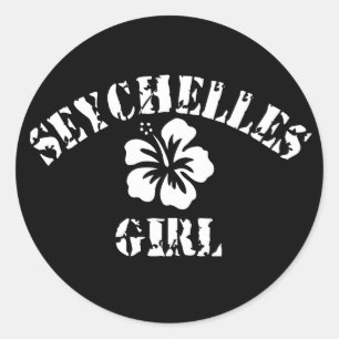 Seychelles Pink Girl Runder Aufkleber
