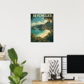 Seychelles Serenity – Vintage Tropical Island Poster (Heimbüro)
