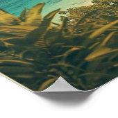 Seychelles Serenity – Vintage Tropical Island  Poster (Ecke)