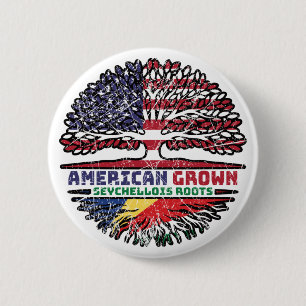 Seychelles Seychellois American USA Tree Roots Button