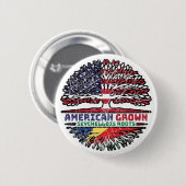 Seychelles Seychellois American USA Tree Roots Button (Vorne & Hinten)