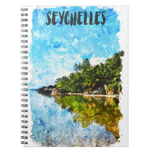 Seychelles Tropical Creole Island Travel Artwork Notizblock