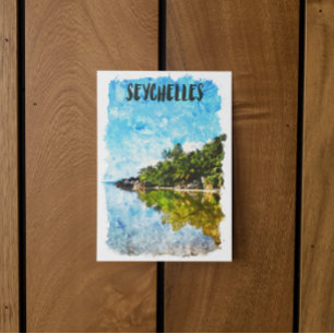 Seychelles Tropical Creole Island Travel Artwork Postkarte