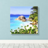 Seychelles Tropical Island Beach Leinwanddruck (Insitu (Holzboden))