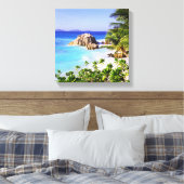 Seychelles Tropical Island Beach Leinwanddruck (Insitu (Schlafzimmer))