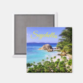 Seychelles Tropical Island Beach Magnet (Vorderseite/Rückseite)
