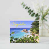 Seychelles Tropical Island Beach Postkarte (Stehend Vorderseite)