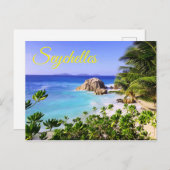 Seychelles Tropical Island Beach Postkarte (Vorne/Hinten)