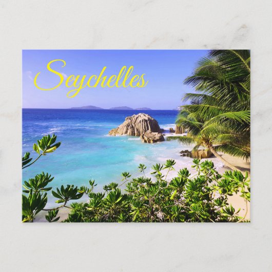Seychelles Tropical Island Beach Postkarte (Vorderseite)