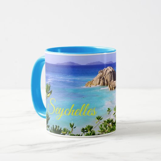 Seychelles Tropical Island Beach Tasse (Vorderseite Links)