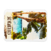 Seychelles Tropical Island Landschaft Magnet (Horizontal)