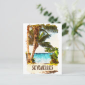 Seychelles Tropical Island Landschaft Postkarte (Stehend Vorderseite)