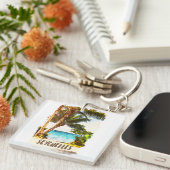 Seychelles Tropical Island Landschaft Schlüsselanhänger (Vorderseite rechts)