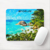 Seychelles Tropical Oil Painting – Vibrant Island Mousepad (Mit Mouse)