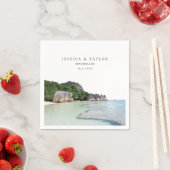 Seychelles Wedding Custom Foto Cocktail Napkins Serviette (Beispiel)