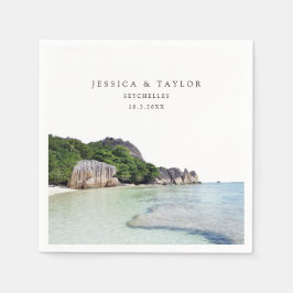 Seychelles Wedding Custom Foto Cocktail Napkins Serviette