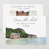 Seychelles Wedding Save the Date Einladung (Vorne/Hinten)