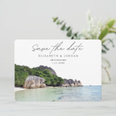 Seychelles Wedding Save the Date Einladung (Stehend Vorderseite)