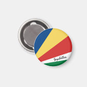 Seychellische Flagge & Afrikaner - Reise-/Sportfan Magnet (Vorderseite/Rückseite)