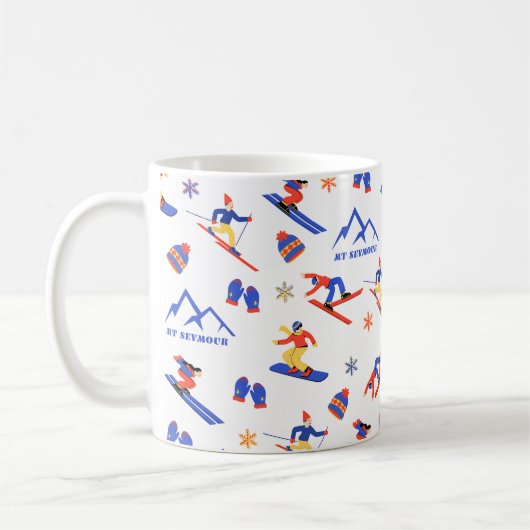 Seymour Canada Ski nahtloses Muster Kaffeetasse (Links)