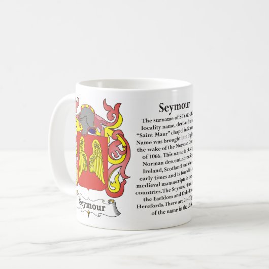 Seymour Familien-Wappen Tasse (Vorderseite Links)