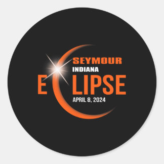 Seymour Indiana Eclipse 2024 Total Solar Eclipse Runder Aufkleber