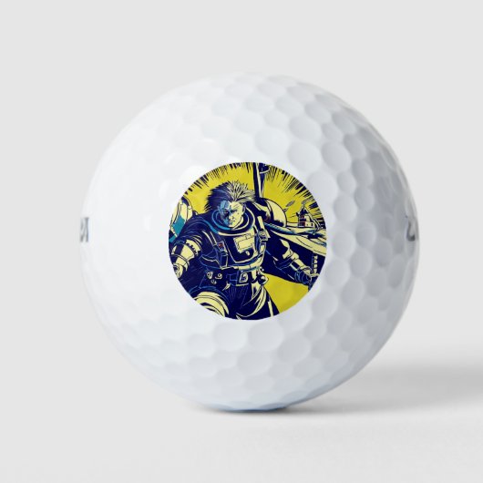 SF Anime Hero - Holzschnitt (1) Golfball (Vorderseite)